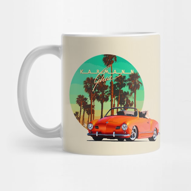 Karmann Ghia sunset palm trees by CamcoGraphics